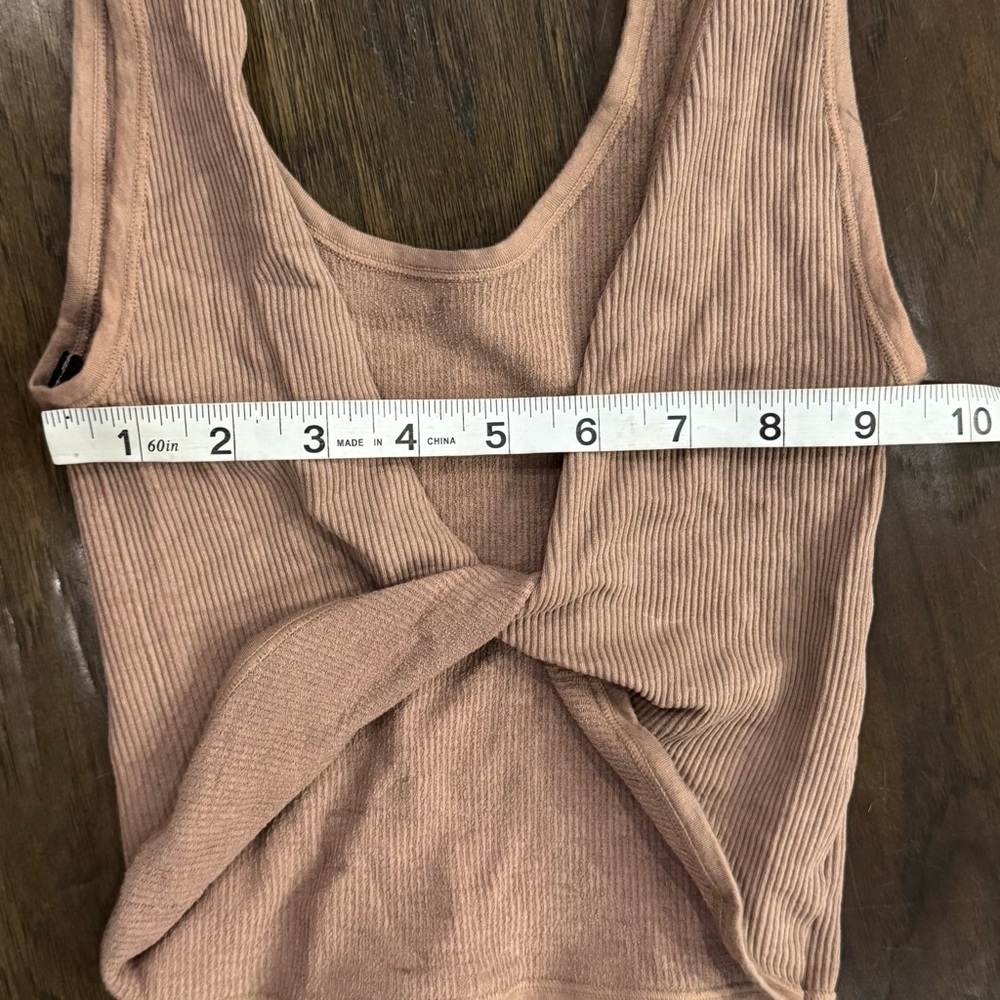 Urban Outfitters Cream Tie Front Fitted Tank Top - Picture 5 of 9